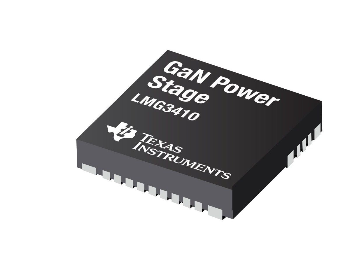 Texas Instruments 的 LMG3410R70 GaN 功率级在紧凑型封装中集成了 GaN HEMT 和驱动器。 （来源：德州仪器）