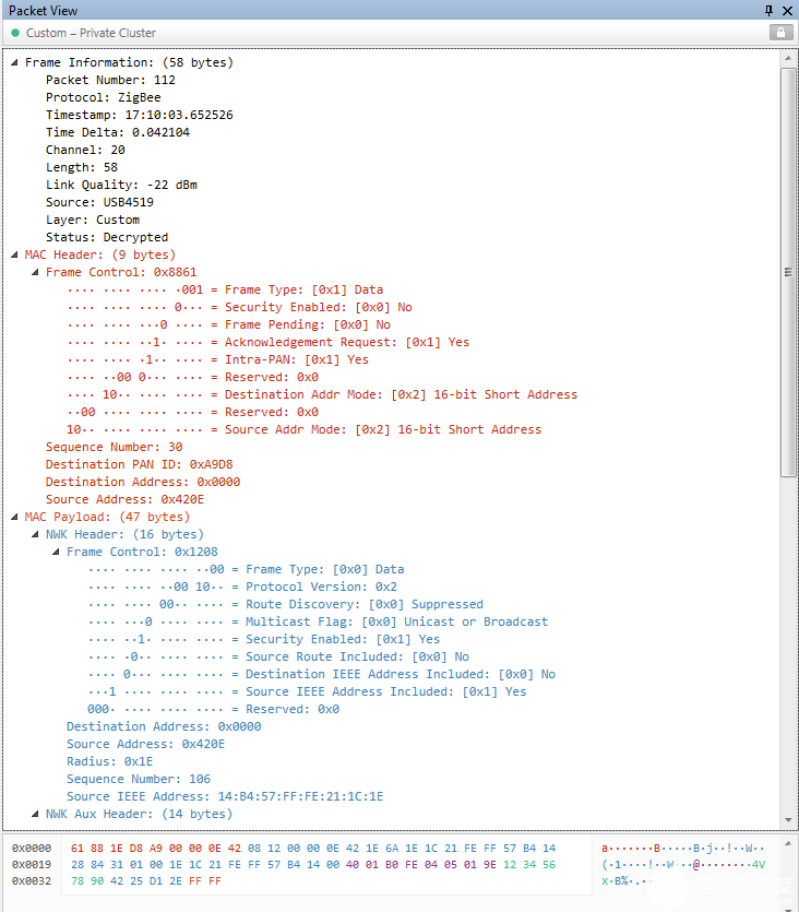 ZigBee3.0数据包解析