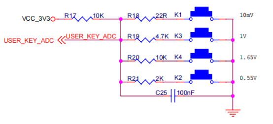 采用RK2206芯片的ADC按键设计 含ADC驱动程序设计