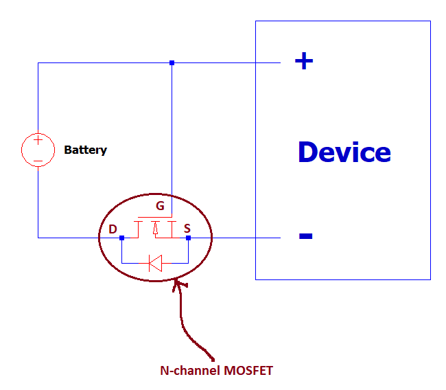 用N溝道MOSFET設計反向電壓保護電路