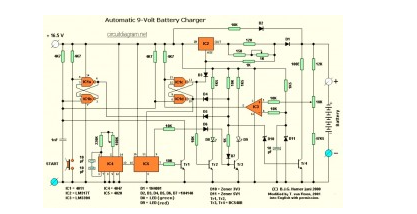自动9V电池充电器电路的方案图