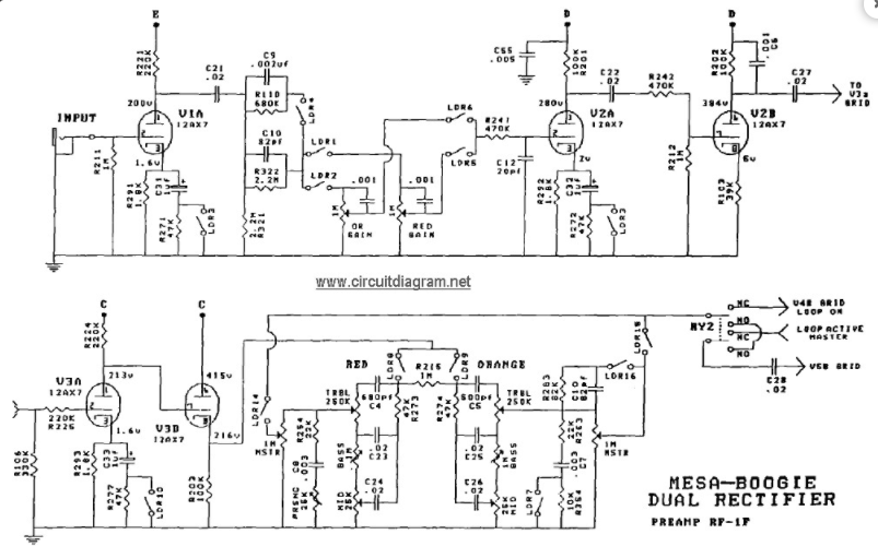 分享一个不错的Mesa Boogie双整流器电路