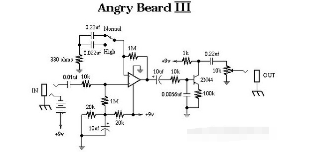 Angry BeardIII电<b class='flag-5'>吉他</b><b class='flag-5'>效果</b>器的<b class='flag-5'>电路</b>图分析