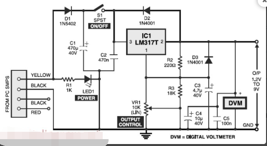 分享一個(gè)不錯(cuò)的可變桌面電源電路