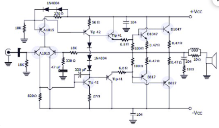 400W RMS立体声功率放大器电路