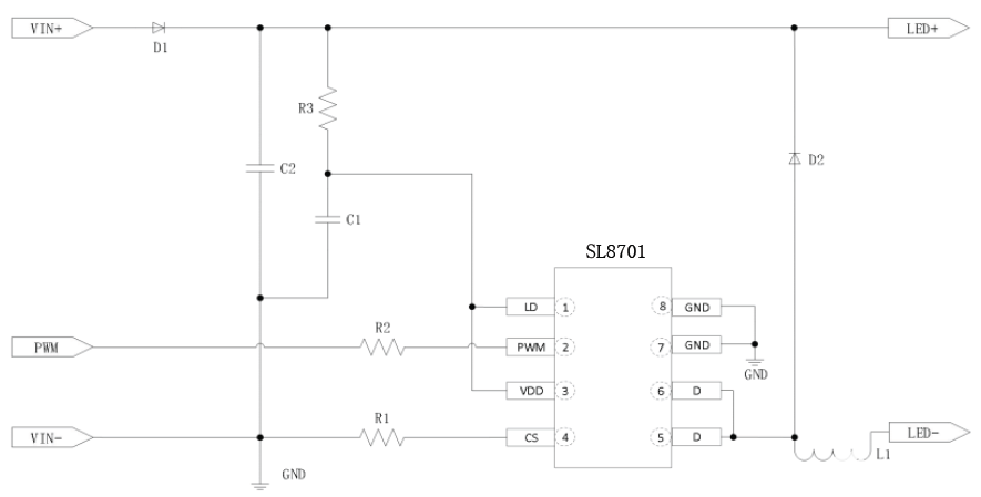 SL8701多功能平均电流型LED恒流驱动器概述及特点