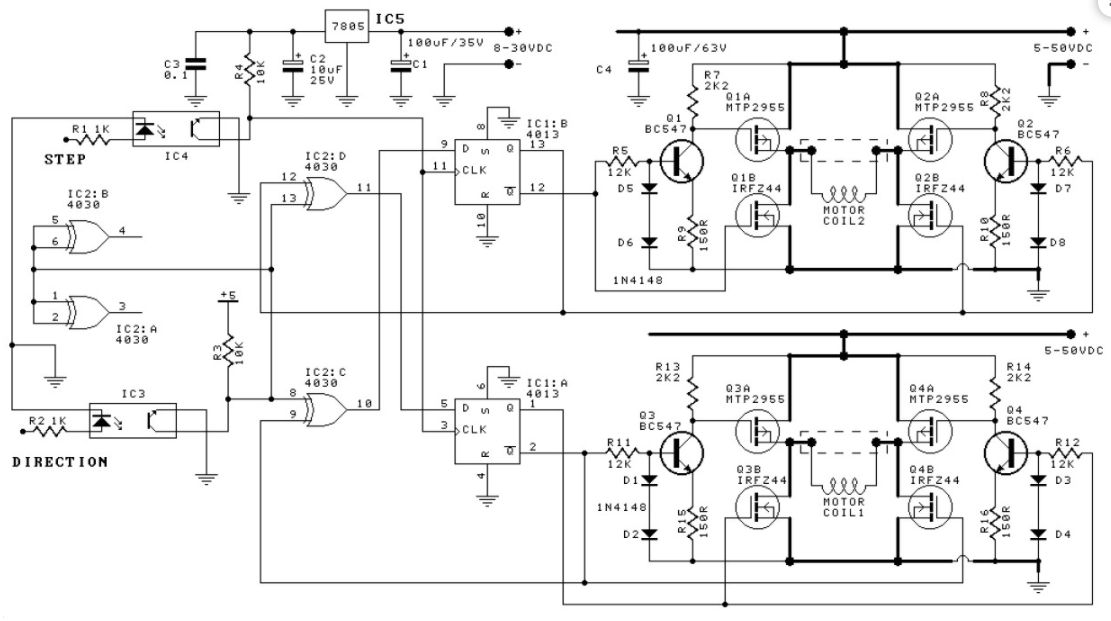 雙極步進(jìn)電機(jī)驅(qū)動(dòng)器電路圖