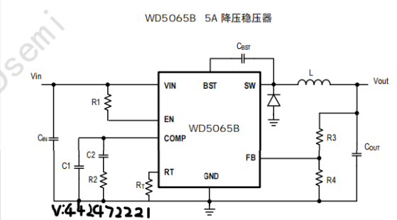 DC-DC大电流高效降压电流模式单片降压开关稳压器WD5065B概述