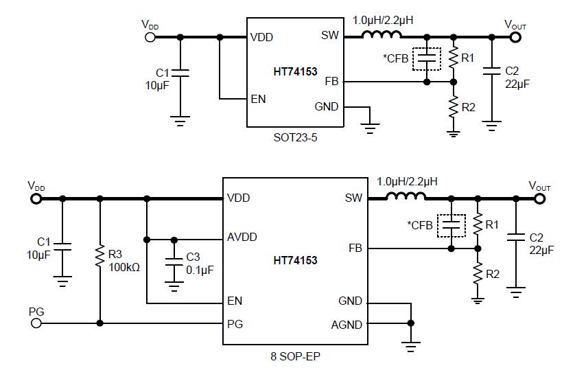 采用HT74153同步降压转换器的稳压电路设计