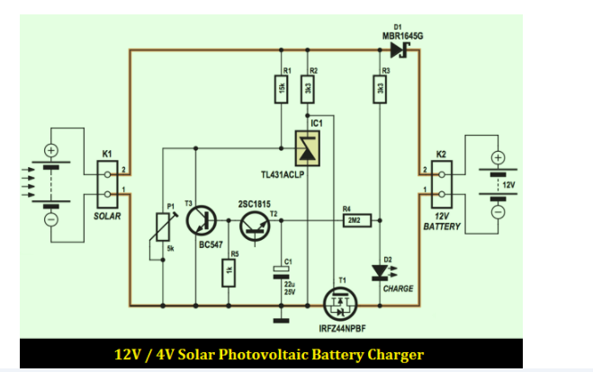 12V 4A太阳能光伏充电器电路