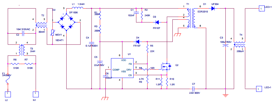 高壓超結MOSFET輕松解決LED電源浪涌