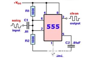 由555定時器構建的施密特觸發器