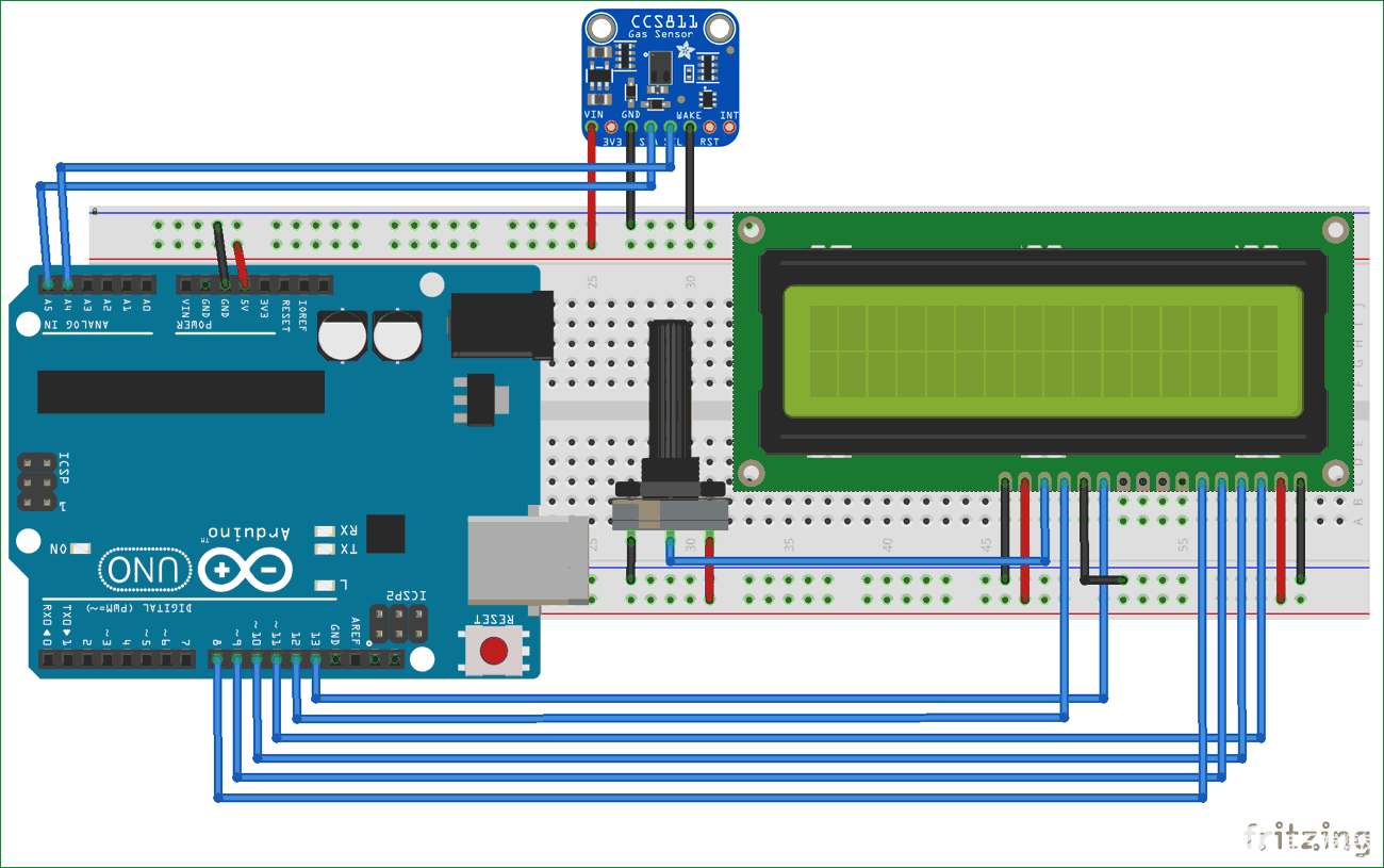 基于Arduino的CCS811空气质量传感器来检测TVOC和CO2