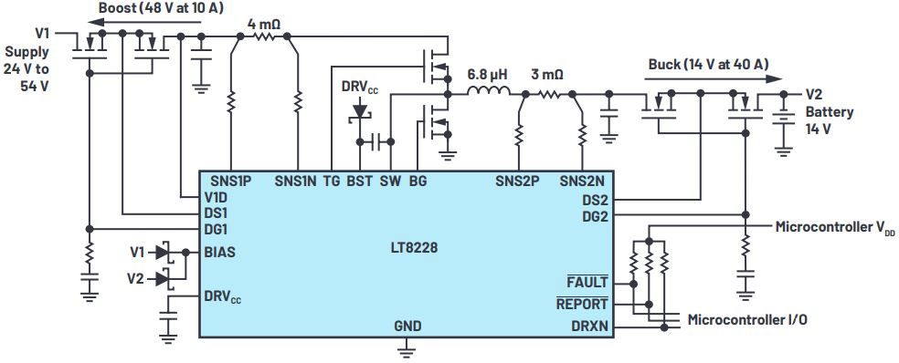 新IC简化了<b>48V</b>/<b>12V</b>双电池<b>汽车</b><b>系统</b>的设计