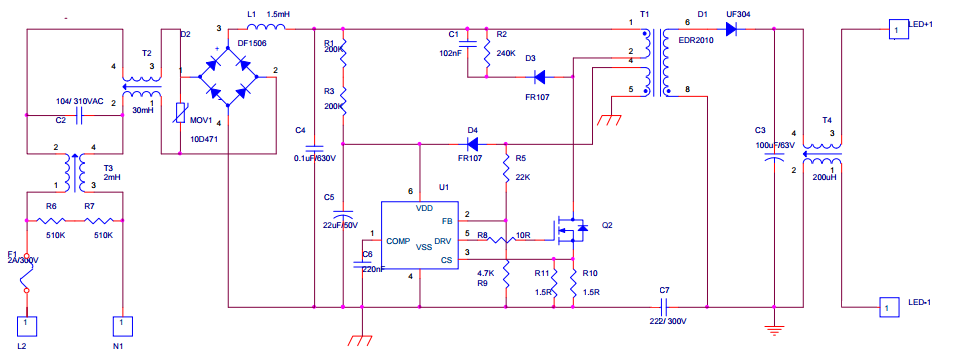 维安<b>高压</b><b>超</b><b>结</b><b>MOSFET</b>，轻松解决LED电源浪涌