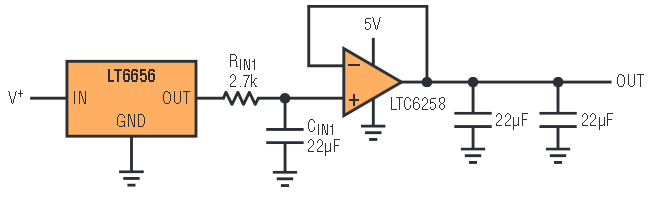 基于LT6656精准串联电压基准的低噪声基准
