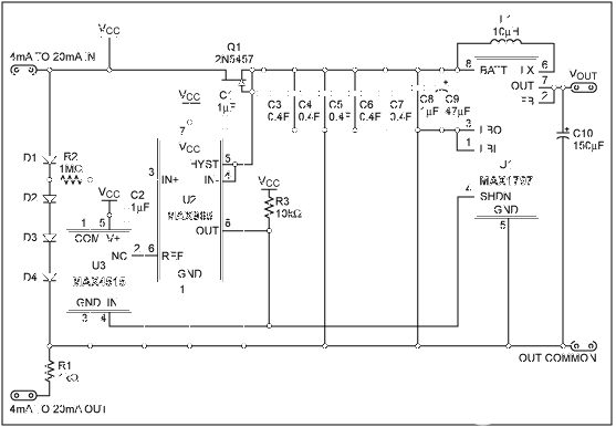 使用4-20mA兩線傳輸系統進行電路供電