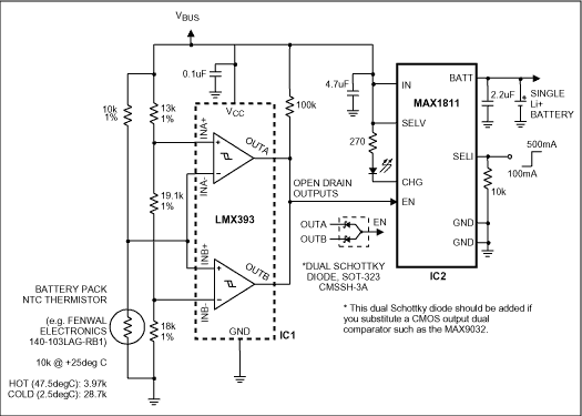 双比较器热保护<b class='flag-5'>Li+</b><b class='flag-5'>电池</b>