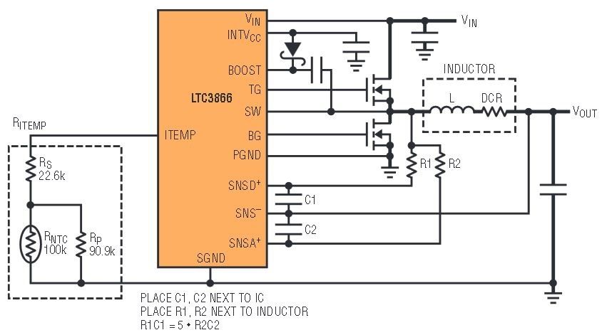 具有超低电感DCR检测的电流模式开关电源实现高效率和高可靠性