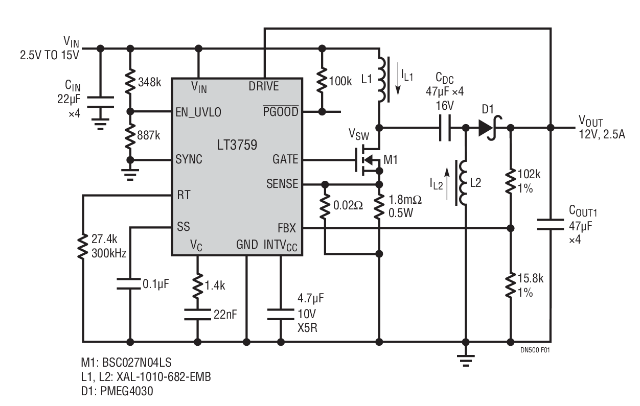 宽输入电压范围升压/反相/SEPIC控制器工作在低至1.6V输入电压