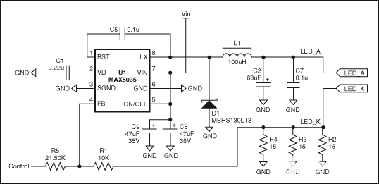 为<b>高亮度</b><b>LED</b>提供高效电流驱动