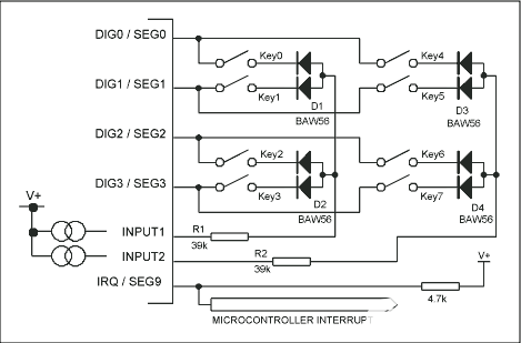 <b class='flag-5'>擴(kuò)展</b><b class='flag-5'>MAX</b>6959 LED顯示驅(qū)動(dòng)器的鍵盤<b class='flag-5'>掃描</b>，8<b class='flag-5'>鍵</b><b class='flag-5'>擴(kuò)展</b>至12<b class='flag-5'>鍵</b>