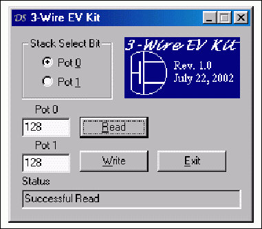 使用装有DS3900的PC与DS1267、DS1867和DS1868通信