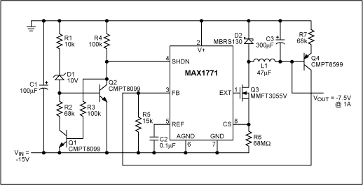 <b class='flag-5'>升压</b><b class='flag-5'>控制器</b>构成负降压稳压器