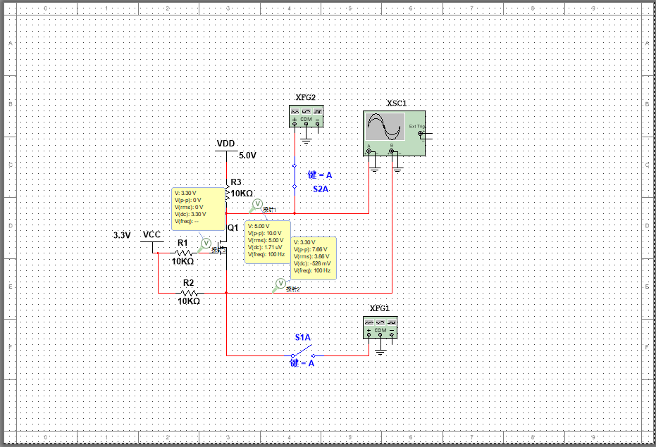 使用multisim软件的<b>电平</b><b>转换</b><b>电路</b>仿真设计