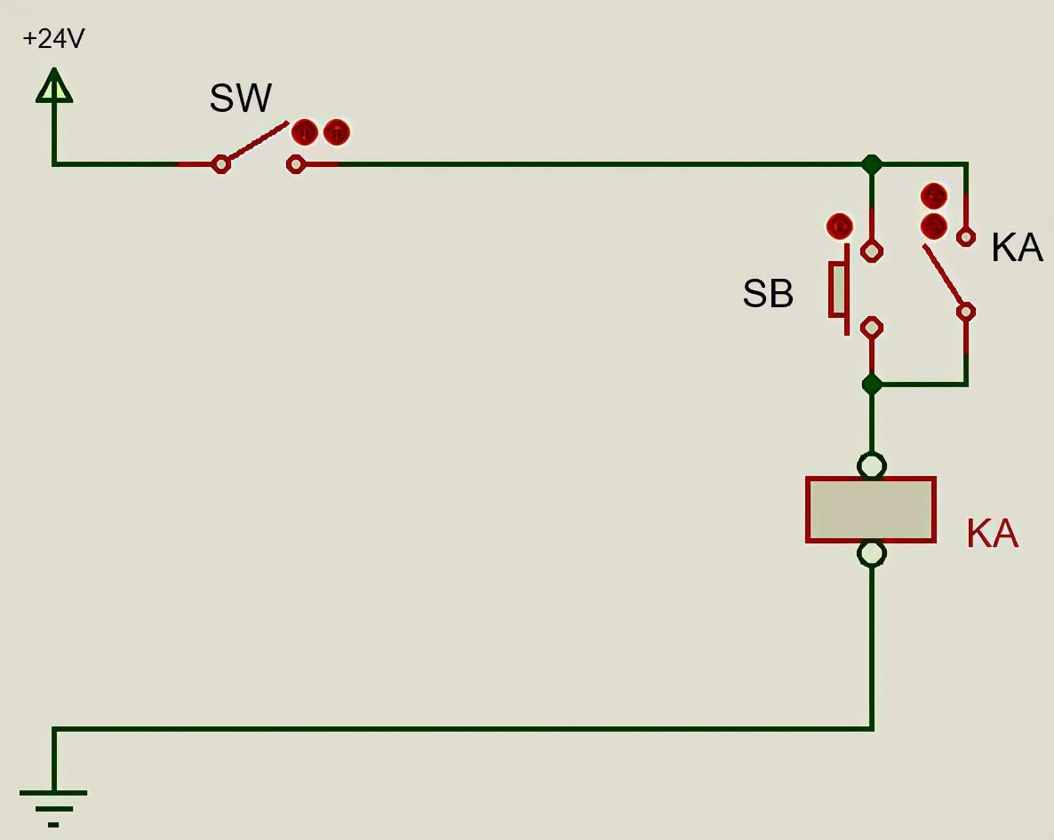 单瞬动<b class='flag-5'>按钮</b>控制继电器电路设计
