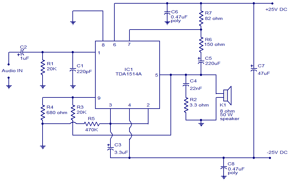 基于<b class='flag-5'>TDA1514</b>的40W<b class='flag-5'>放大器</b><b class='flag-5'>电路</b>图