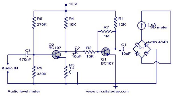 一種簡單且低成本的音頻電平表電路分享