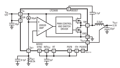 1.5A轨到轨输出同步降压型稳压器可通过单个电阻器进行调节