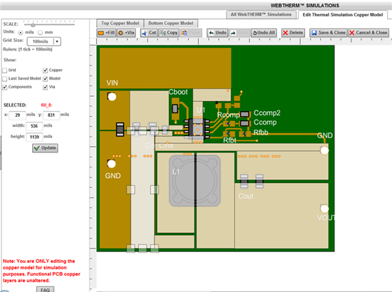 用<b class='flag-5'>WEBENCH</b> WebTHERM PCB编辑器定制散热仿真