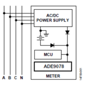 三相电表低功耗无电压检测方案
