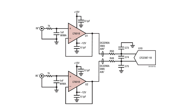 低噪聲精準運放驅(qū)動高分辨率寄存器 ADC電路設(shè)計