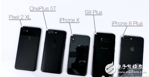iPhoneX/8Plus/一加5T/三星S8+/谷歌Pixel2XL充電速度大PK ,一加5T完勝
