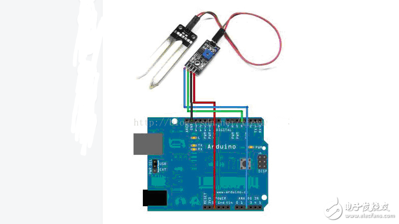 自制土壤湿度传感电路图_土壤湿度检测原理图