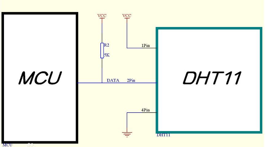 dht11与单片机连接图