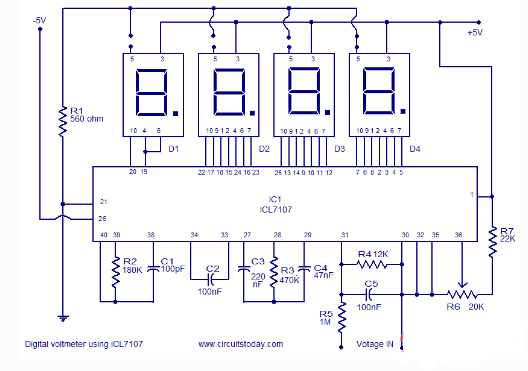 五款基于icl7107电压表电路图设计详解