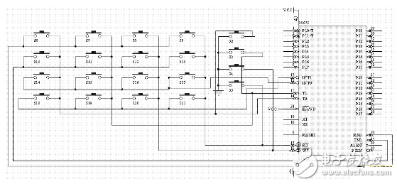 stc52单片机键盘原理图及程序介绍
