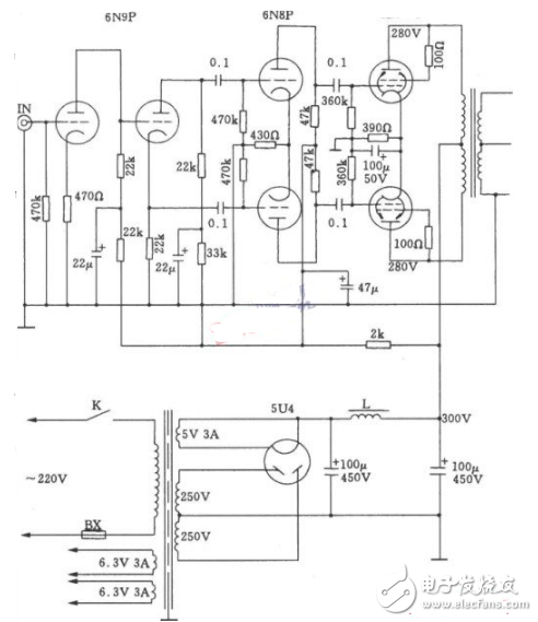 6N2电子管音调电路图图片