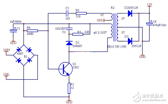 簡單的開關電源電路圖大全（六款簡單的開關電源電路...