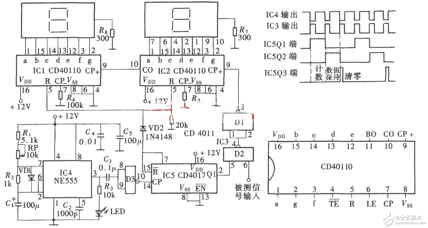 cd40110计数器电路图图片