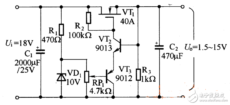 場效應管穩壓電路圖大全（穩壓電源/MOS管穩壓電路原理圖詳解）