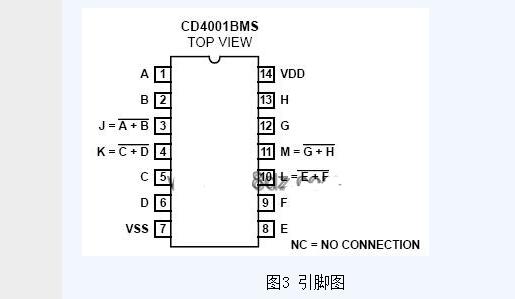 cd4001引脚图及功能_cd4001应用电路