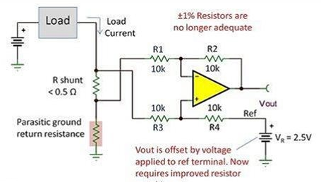 1%電阻器和運算放大器，構建合格差動放大器足夠