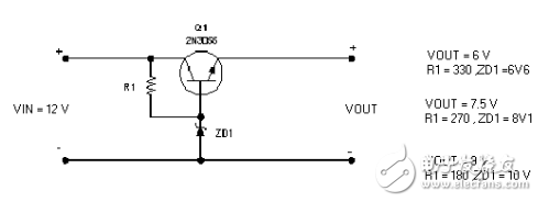 三極管2N3055組成的簡易DCDC降壓電路圖（電感降壓式/線性穩壓電源）