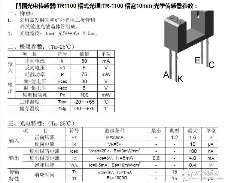 凹槽型光耦選型<b class='flag-5'>三要素</b>