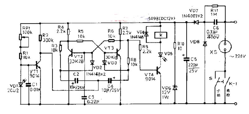 三極管組成的<b class='flag-5'>光</b>控<b class='flag-5'>開關(guān)電路</b><b class='flag-5'>原理圖</b>_四款<b class='flag-5'>光</b>控<b class='flag-5'>開關(guān)電路圖</b>